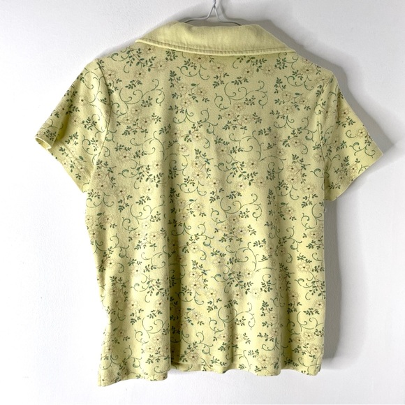 Vintage Yellow Floral Polo Tee - Picture 3 of 3